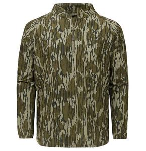 T-shirts de chasse pour homme, manches longues, qualité supérieure, style élégant, col zippé, motif camouflage jungle arborée, pour l'hiver. - Product Image 6