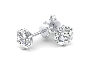 REYES Pendientes Minimalistas de Plata de Ley 925 con Oro Amarillo de 14K y Moissanita de Corte Brillante de 2.6Ct para Regalo, Joyería Fina - Product Image 5