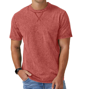 Camiseta de Manga Corta para Hombre, Cuello Redondo, Color Rojo, Corte Holgado, Color Sólido, Informal, Tejido de Poliéster, Logotipo Frontal, Transpirable, Ecológica - Product Image 4