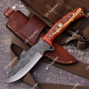 High Quality 1095 High Carbon Steel Fixed Blade Knife <b>Pine</b> Cone <b>Resin</b> Handle - Handmade High Quality Full Tang Hunting Knife OEM - Product Image 5
