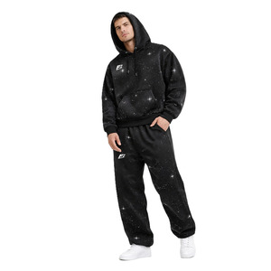Survêtement Jogger Homme Premium avec Strass, Impression Personnalisée, Coupe Oversize, Style Streetwear Tendance, Pull d'Hiver, Vente en Gros - Product Image 1