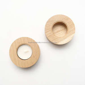 เชิงเทียนทีไลท์แบบเรซินและไม้ผสมทำด้วยมือสไตล์ชนบทสำหรับตกแต่งบ้าน - Product Image 5