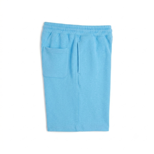 Shorts de sport décontractés pour hommes, style urbain, avec logo personnalisé, 100% coton tricoté, en tissu peigné uni, taille mi-haute, anti-plis, service OEM - Product Image 3