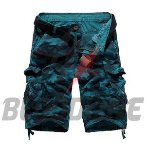 Shorts Bermuda à double poche, shorts en jean bleu foncé, shorts décontractés taille mi-haute, shorts en jean à braguette boutonnée - Product Image 4