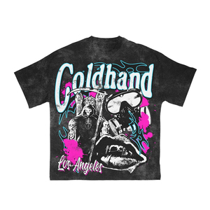 Camiseta Blanca de Manga Corta para Hombre, Cuello Redondo, Corte Regular, Estampada, Estilo Urbano, Diseño de Los Ángeles - Product Image 3