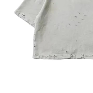 Camisetas de streetwear de gran gramaje con logo personalizado, estilo vintage lavado, para hombre, cortas, oversize, desgastadas, al por mayor - Product Image 2