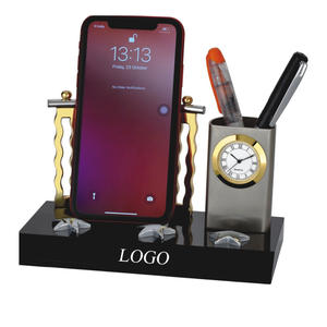 Metal Corporate Phone Stand and Pen Holder Desk Organizer for Office Use to Increase Productivity and Desktop Storage Efficiency - Product Image 2