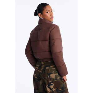 Wholesale <b>Women</b> Cropped Knitted <b>Breathable</b> Puffer <b>Jacket</b> Winter Outdoor <b>Waterproof</b> Quilted Puffer <b>Jacket</b> - Product Image 4