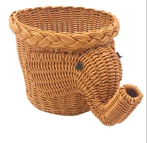 Cesta Tejida con Forma de Elefante, Hecha a Mano, Perfecta para Organizar Frutas y Aperitivos, Almacenamiento Decorativo y Uso como Cesta de Picnic - Product Image 1