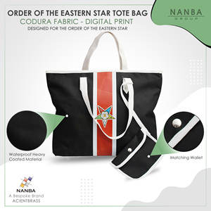 Sac fourre-tout noir OES – Sac à bandoulière en Codura et polyvinyle avec portefeuille assorti |   Matériau imperméable et design d'emblème OES - Product Image 5