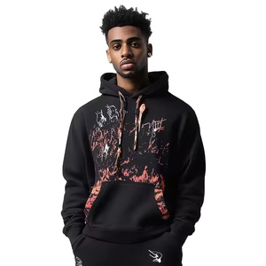 Sweat à capuche pour homme personnalisé avec logo imprimé, doublure polaire, écologique, effet délavé vintage, sérigraphie, 100% coton, idéal pour l'hiver - Product Image 3