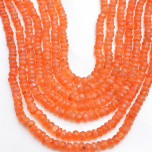 Perles de cornaline d'Afrique facettées de 3 à 4 mm, perles de pierres précieuses naturelles pour la création de bijoux fins - Product Image 1