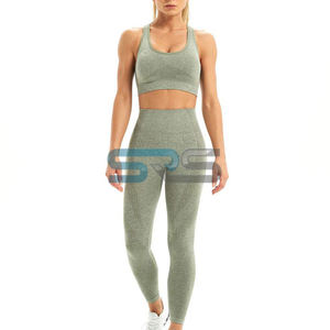 Ensemble de sport yoga 2 pièces pour femme, short taille élastique respirant coupe ajustée en tissu intelligent, idéal pour la course décontractée - Product Image 4