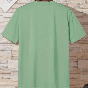 Camiseta al por mayor con logo personalizado impreso, 100% algodón, cuello redondo, corte holgado, servicio OEM personalizado, camiseta de color sólido para hombre - Product Image 6