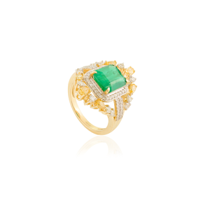 14K Solid Gold 2.53ct Cushion Cut Emerald <b>Diamond</b> Wedding <b>Ring</b> Set for Women - Product Image 4