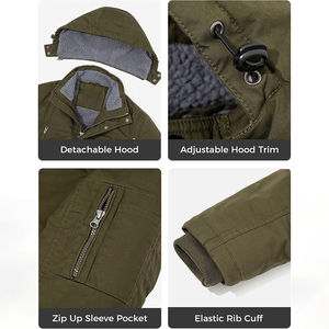 Nouvelles parkas épaisses et chaudes pour hommes, manteaux d'hiver décontractés pour hommes, vestes matelassées en coton à col montant pour hommes - Product Image 6