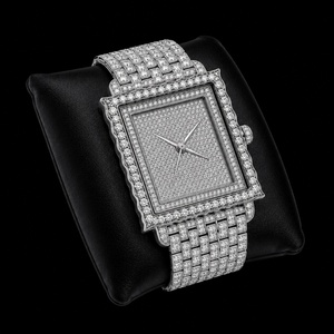 Elegante Reloj de Mujer con Esfera Cuadrada con Incrustaciones de Diamantes, Cristal de Zafiro y Correa de Acero Inoxidable - Product Image 3