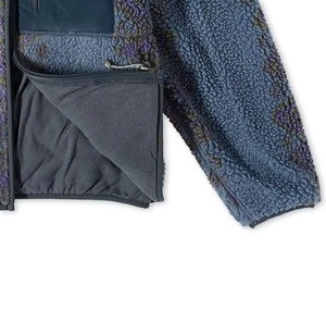 Veste polaire Sherpa zippée pour homme avec logo personnalisé, vente en gros, veste d'hiver vierge personnalisable en laine avec col montant, en promotion - Product Image 4