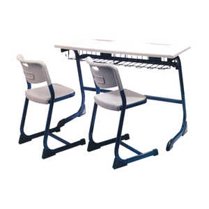 LF 0429 Conjunto de Escritorio y Silla Doble de Diseño Minimalista, Muebles Escolares de Plástico Resistente - Product Image 1