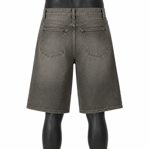 Pantalones Cortos de Mezclilla para Hombre, Estilo Vintage, Lavado, Color Carbón, Corte Holgado, Fabricante OEM ODM, Venta al Por Mayor - Product Image 2