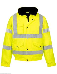<b>High</b> Visibility Safety <b>Jacket</b> Class 2 <b>Orange</b> and Yellow Reflective Workwear with Silver Stripes Zipper Closure - Product Image 5