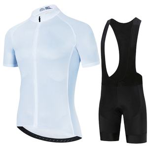 Ensemble de cyclisme professionnel pour homme avec logo personnalisé, maillot léger haute performance et short à bretelles rembourré, uniforme de course sur route aérodynamique - Product Image 1
