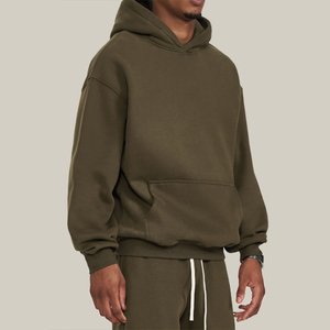 <span class=keywords><strong>Sweat</strong></span>-shirt à capuche unisexe <span class=keywords><strong>vert</strong></span> olive surdimensionné avec fermeture éclair, 100 % coton French Terry, imprimé décontracté, poche intégrée, respirant, automne - Product Image 2