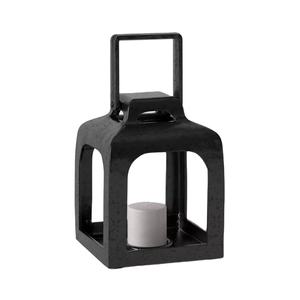 Lanterne à bougie en métal de petite taille finie noire Lanternes décoratives pour la maison nordique - Product Image 1