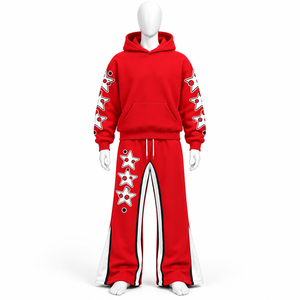 Manufacture Custom Made Fashionable 2-Piece Winter Wear Heavyweight Hooded Oversized Hoodie & Jogger <b>Sweatpants</b> <b>Set</b> - Product Image 3