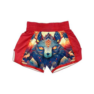 Shorts d'entraînement MMA pour hommes, imprimé orange, noir et blanc, pour Muay Thai, respirants, pour la boxe - Product Image 1