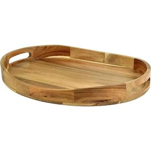 Wholesale Luxury Wooden Serving Tray Extra Large Solid Wood <b>Butler</b> Breakfast Ottoman Tray with Borders - Product Image 1