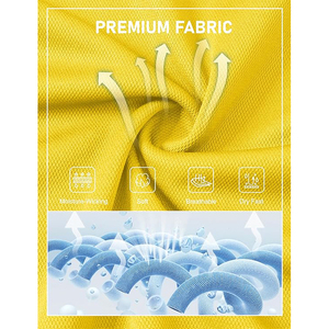Polo Oxford jaune à manches courtes pour homme, couleur unie, style décontracté, tissé, teint uni - Product Image 5
