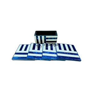 Sous-verre de luxe en os incrusté, fait main, carré 4x4 pouces, couleurs personnalisées, décoration de table Tradebyd - Product Image 2