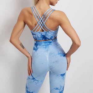Ensemble de yoga pour femmes de qualité supérieure, dernier design avec motif uni personnalisable, respirant, disponible en gros - Product Image 2