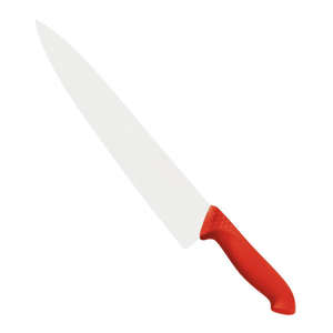 Couteaux de chef avec lame de 300 mm et manche ergonomique texturé rouge pour la découpe, le hachage et la préparation quotidienne des repas en cuisine professionnelle - Product Image 3