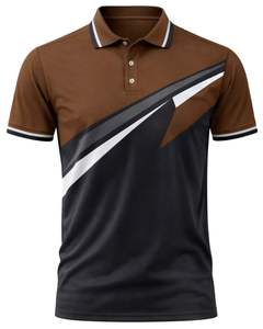 Camisa de verano para hombre, de algodón peinado, con cuello a rayas, manga corta, nueva camiseta personalizada, informal, para negocios, a bajo precio. - Product Image 4