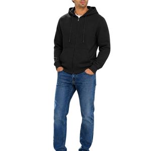 Sweat à capuche zippé en molleton de coton personnalisé pour homme avec fermeture éclair intégrale et poches avant pour collections de vêtements en marque blanche - Product Image 5