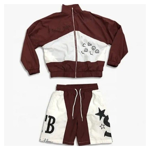 Men Windbreaker Tracksuit <b>Jacket</b> Pants Waterproof Streetwear Custom Logo Activewear OEM - Product Image 4