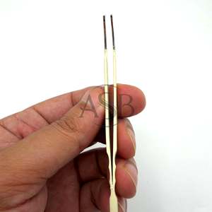 Pinzas de precisión tipo Z para pestañas, color crema, de acero inoxidable, con punta para pestañas, agarre perfecto - Product Image 2
