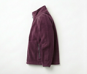 Chaqueta de Forro Polar Borgoña para Hombre, con Cierre Completo, Cuello Alto, Casual, Cortavientos, de Poliéster Tejido, para Invierno, Corte Regular - Product Image 5