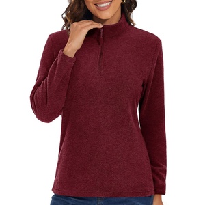 Sweat uni à demi-fermeture éclair sweat-shirt en coton avec logo personnalisé en gros sweat-shirt vierge à demi-fermeture éclair pour femmes - Product Image 1