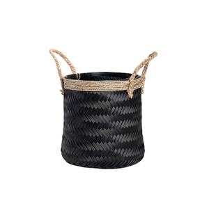 ตะกร้าไม้ไผ่สานมือพร้อมด้ามจับกล่องงานซักรีดงานครัวทำมือตะกร้าใส่ของ - Product Image 1