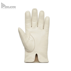 Custom Men Luxury Bone White Genuine Cowhide Leather <b>Gloves</b> Vintage Unlined <b>Driving</b> Dress <b>Gloves</b> OEM Wholesale - Product Image 2