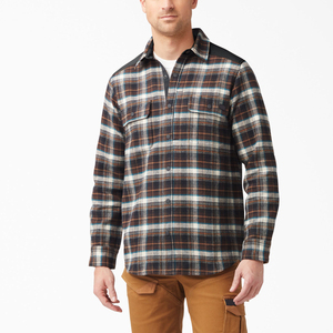Chemise décontractée en flanelle de polyester/coton de haute qualité pour hommes, col roulé, manches longues, poches avant, écologique - Product Image 1