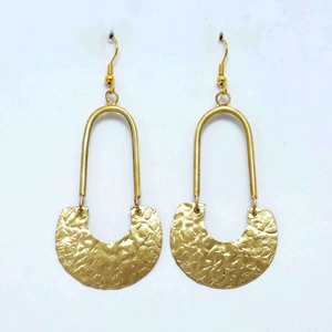 Boucles d'oreilles en laiton en gros – Boucles d'oreilles pendantes martelées à la main, dorées, texturées, bijoux modernes organiques, style bohème, audacieuses - Product Image 2