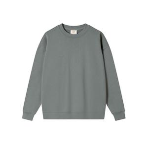 Sweat-shirt unisexe à col rond surdimensionné, vert menthe uni, tricoté, décontracté, pour l'automne, manches longues, coupe classique - Product Image 6