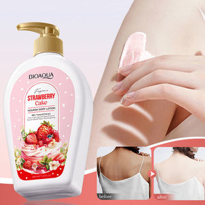 Crème <span class=keywords><strong>hydratante</strong></span> pour le corps BIOAOUA, soin hydratant aromatique aux fraises naturelles, crème pour le corps parfumée, crème éclaircissante pour le <span class=keywords><strong>visage</strong></span> et le corps - Product Image 1