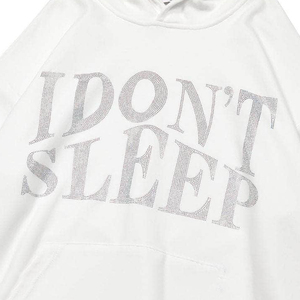 Sweat à capuche tendance pour homme avec strass et logo personnalisé imprimé, en coton bouclette de couleur unie - Product Image 2