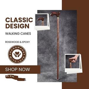 Canne de marche en bois naturel faite à la main pour personnes âgées, vente en gros, canne rustique en bois avec poignée ergonomique - Product Image 1