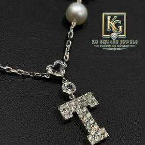 Collar con Colgante de Corazón Personalizado con Letra, Chapado en Rodio, Moissanita, Cadena con Dijes Esmaltados, Joyería con Cuentas de Piedras de Colores para Regalo o Fiesta - Product Image 2